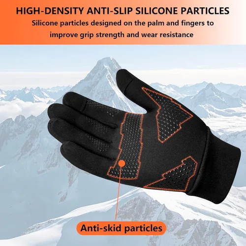 Miniatura 4 de Guantes de invierno para correr para hombres y mujeres, forro térmico para clima frío, guantes térmicos cálidos negros para pantalla táctil, guantes