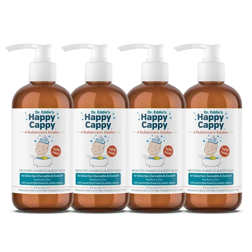 Miniatura 7 de Happy Cappy Champú medicado y gel de baño - Champú para caspa de bebé, ayuda a la tapa de la cuna y la dermatitis seborreica, reduce las escamas