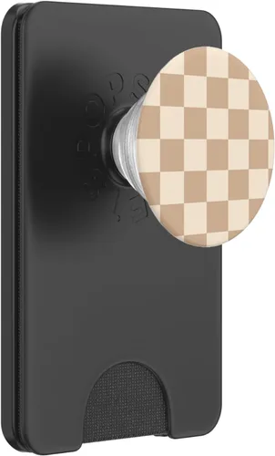 Miniatura 6 de PopSockets MagSafe PopGrip de tablero de ajedrez clásico a cuadros beige claro para iPhone