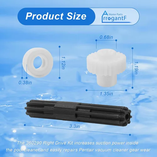 Miniatura 2 de Piezas de repuesto para limpiador de piscinas Pentair 360290 Rebel Right Drive Kit Rodamientos, para Pentair Rebel y Kreepy Krauly Warrior Limpiador