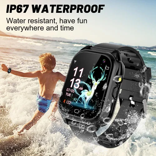 Miniatura 3 de Tywop Reloj inteligente impermeable para niños y niñas de 3 a 12 años, juguetes de aprendizaje con 26 juegos, cámara, video, pantalla táctil