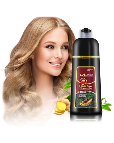 Miniatura 20 de leorx - Paquete de 2 champús de tinte para el cabello negro, 3 en 1, tinte de champú para cobertura de canas, coloración herbaria instantánea
