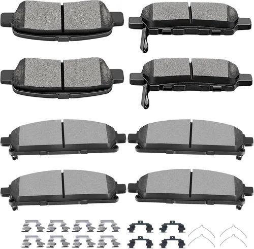 Miniatura 17 de SCITOO D1107 D1456 Juegos de pastillas de freno cerámicas delanteras y semimetálicas traseras compatibles con AUDI A3 09-13, AUDI A3 QUATTRO 09-10