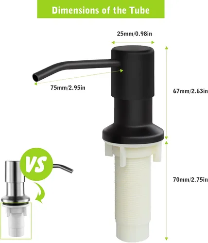 Miniatura 4 de Dispensador de jabón para fregadero de cocina, dispensador de jabón para fregadero Kichen integrado, kit de tubo de extensión de 47 pulgadas, bomba