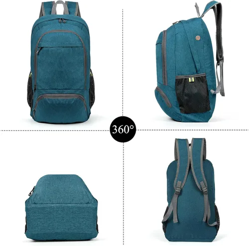Miniatura 8 de Mochila de senderismo pequeña, 25 L, ultraligera, plegable, mochila de camping, mochila de viaje transpirable, mochila de senderismo para hombres