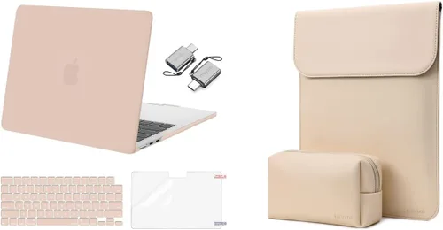MOSISO Funda compatible con MacBook Air de 13.6 pulgadas 2022 2023 A2681 M2, funda de piel sintética para laptop con bolsa pequeña, funda rígida,