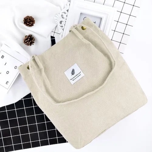 Miniatura 78 de Ayieyill - Bolsa de pana para mujer y niña, con correa de lona para colgar al hombro, bolsa con bolsillo