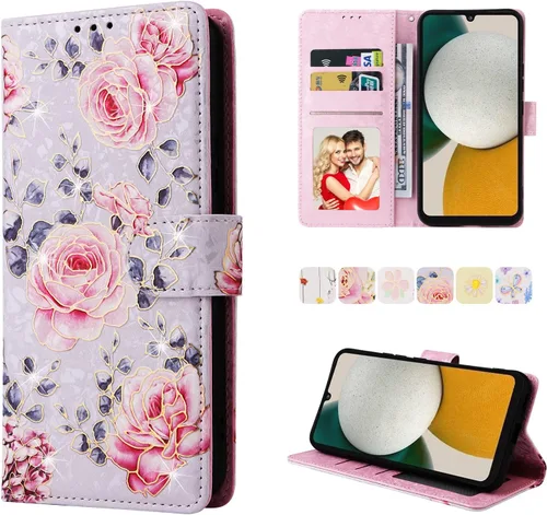 Miniatura 26 de UEEBAI Funda tipo billetera para Samsung Galaxy A16 4G/5G, cubierta de cuero PU con soporte, bloqueo RFID, funda flip con ranuras para tarjetas
