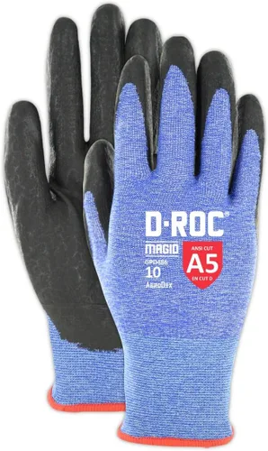 MAGID Guantes de trabajo AeroDex con revestimiento de nitrilo resistentes a cortes, nivel de corte A5, 18GA, compatibles con pantalla táctil