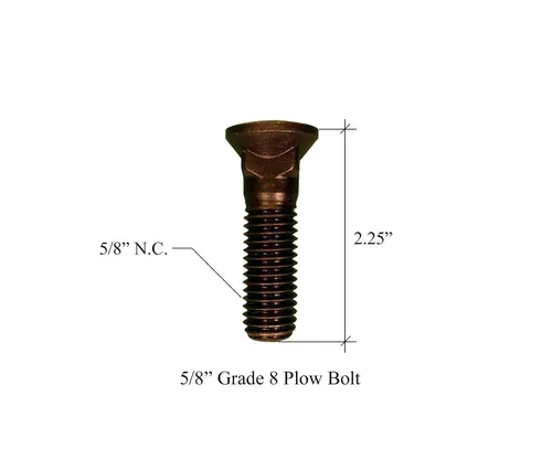 Miniatura 2 de 20 pernos y tuercas de arado para cuchillas/bordes de corte, 5/8" x 2 1/4" - Grado 8, cabeza de cúpula