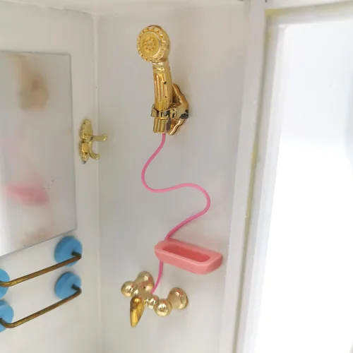 Miniatura 4 de Casa de muñecas Ducha,1:12 Casa de muñecas Muebles en miniatura Simulación Blanco Cuarto de baño Ducha
