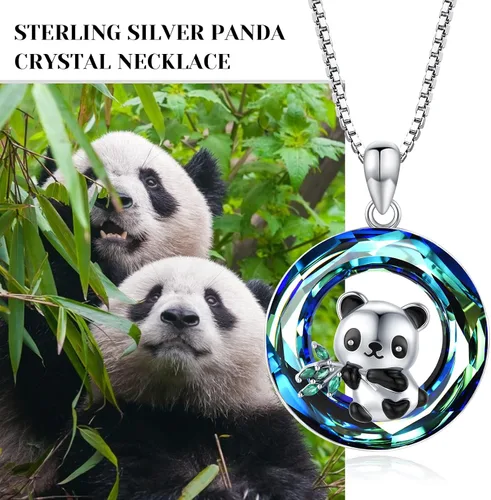 Miniatura 6 de CHENGHONG Collar de cristal de animal para mujer plata de ley 925 pingüinopanda colgante de animales joyería de regalo para niñas amantes