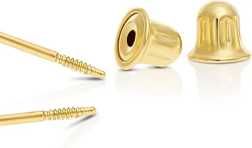 Miniatura 3 de Aretes de oro de 14 quilates con nudo de amor para mujer con poste largo de rosca