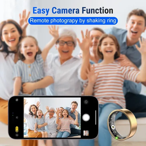 Miniatura 3 de Smart Ring Fitness Tracker for Women & Men, Heart Rate, Blood Oxygen, Blood Pressure, Sleep & Step Monitor, IP68 Waterproof Health Ring, Compatible