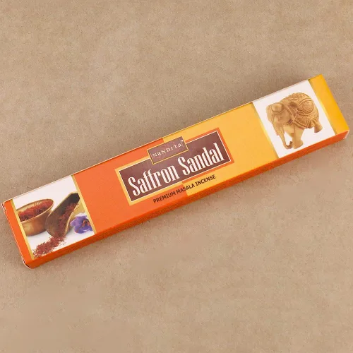 Palitos de incienso para sandalias de azafrán – Cajas de 0.51 oz x 12 unidades insence insense inscents insienso – Varillas de incienso de alta