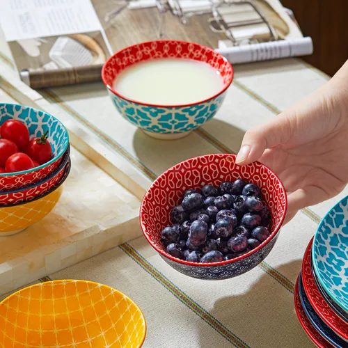 Miniatura 6 de DOWAN Juego de 6 cuencos pequeños de 10 onzas – Cuencos de cerámica versátiles para helado, cuencos de postre pequeños duraderos para cereales