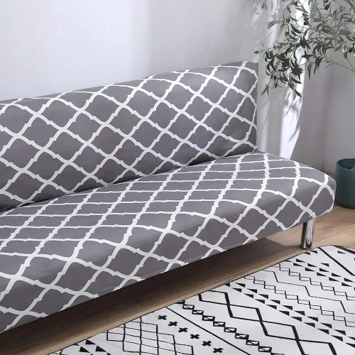 Miniatura 5 de MIFXIN Funda elástica para sofá cama sin brazos, funda de elastano para futón, plegable, sin reposabrazos, protector de muebles para sofá cama