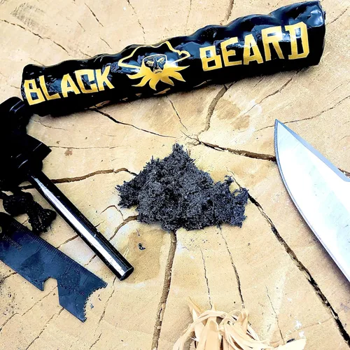 Miniatura 2 de Black Beard Fire Starter Cuerda (1 cuerda) Arrancador de fuego 100% resistente a la intemperie para fogatas Puede encender más de 50 fuegos