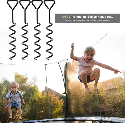 Miniatura 8 de Estacas para trampolín de acero galvanizado, fuerte y galvanizado, kit de anclaje de alto viento para trampolín, tiendas de campaña, anclajes
