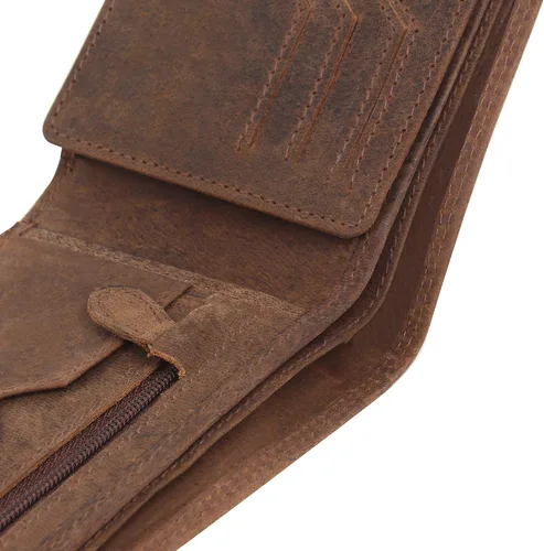 Miniatura 3 de Carteras para hombre, cuero genuino para hombre, billetera con bloqueo RFID, cartera de bolsillo frontal, billetera delgada billetera, monedero