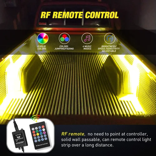 Miniatura 5 de Nilight - TL-31 Kit de tira de luz RGB de 60 pulgadas para caja de camión, 180 LED, control remoto RF con interruptor de encendido y apagado