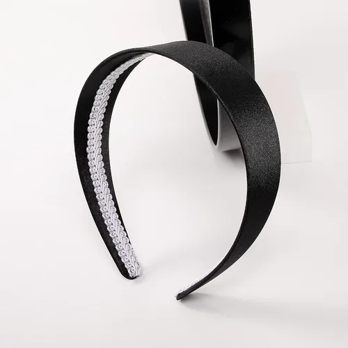 Miniatura 4 de Ivyu Diadema Negra Banda ancha para mujeres - Diademas de los 70 para Halloween Bandas de satén para adultos y niñas Diademas de los 60 Bandas duras