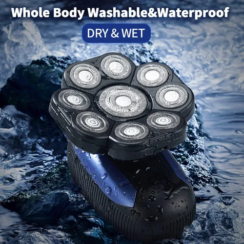 Miniatura 3 de Afeitadoras de cabeza para hombres calvos, máquina de afeitar rotativa eléctrica 9D, multifuncional, afeitadora de cabeza calva para hombre