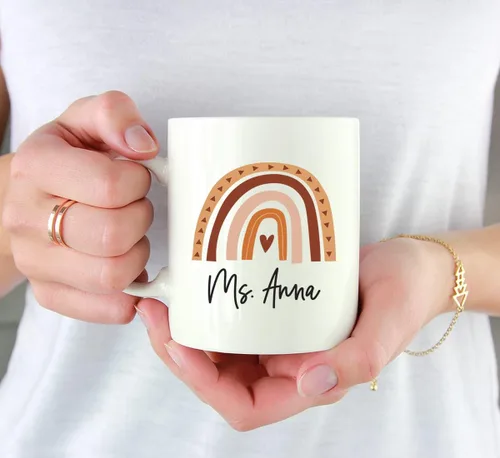 Miniatura 3 de Andaz Press Taza de café personalizada de agradecimiento a los profesores, tazas lindas para regalos para profesores para mujeres, nombre