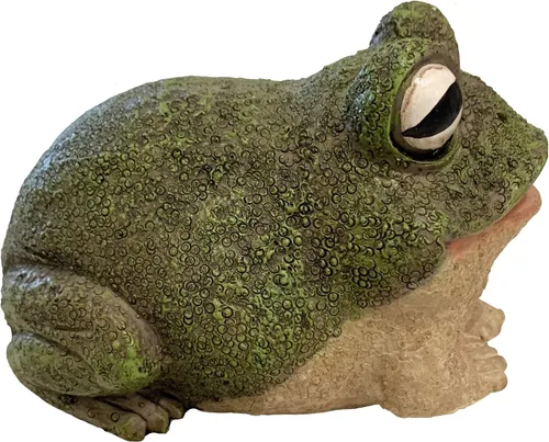 Miniatura 2 de Top Brass Figura gruesa para ocultar llaves de rana, bonita estatua de jardín de sapo con compartimento secreto, para interiores y exteriores
