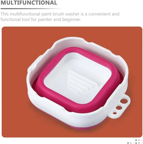 Miniatura 5 de Lavadora de cepillo de silicona plegable – Taza de agua plegable portátil y lavabo para acuarela, acrílico, pintura al óleo Limpiador de pinceles