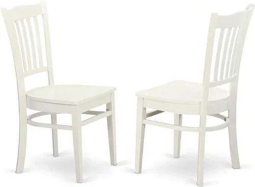 Miniatura 7 de East West Furniture GRC-BLK-W Groton - Sillas de comedor con respaldo de listones, sillas de cocina, juego de 2, color negro