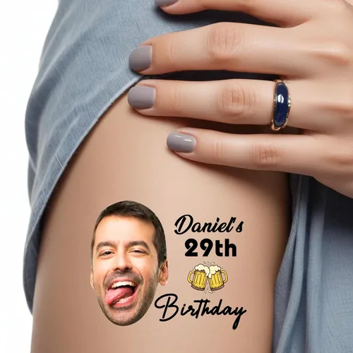 Miniatura 24 de Tatuajes corporales personalizados para despedida de soltera, calcomanías de despedida de soltero, suministros de fiesta con caras divertidas