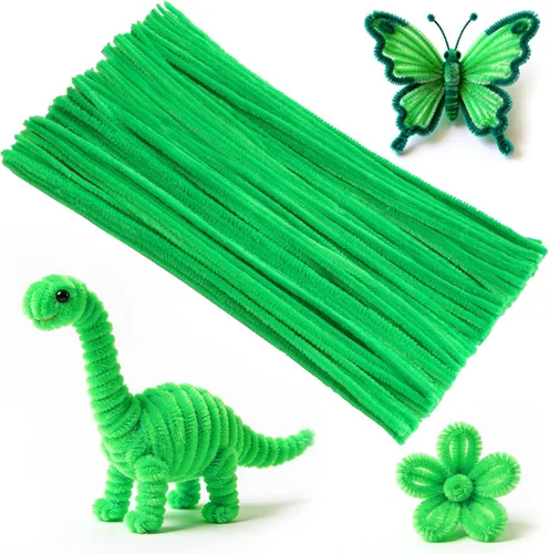 Miniatura 23 de ZXIIXZ Limpiapipas creativas, 100 piezas de limpiapipas, suministros para festivales, decoración de flores, festivales, ramos, plantas, Verde militar