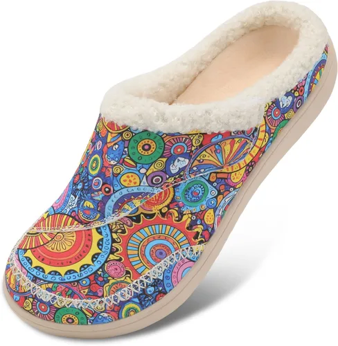 Miniatura 14 de LeIsfIt Pantuflas anchas para mujer, ajustables, para diabéticos, cálidas, acogedoras, antideslizantes, de espuma viscoelástica, para invierno