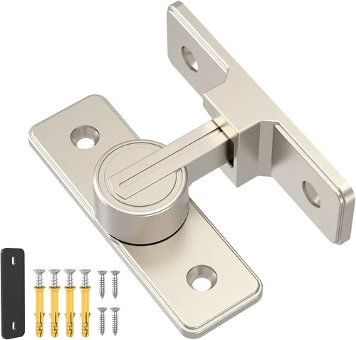 Miniatura 8 de Cerradura de Puerta de Granero de 90 Grados Resistente, Pestillo de Puerta Corredera de Aleación de Zinc para Granero, Jardín, Baño, Cerca, Níquel-1