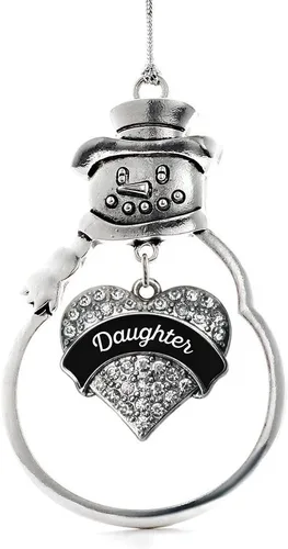 Miniatura 44 de Inspired Silver - Big Sis - Adorno de Navidad plateado - Adorno de árbol de Navidad con dije de corazón con circonita cúbica - Decoración colgante
