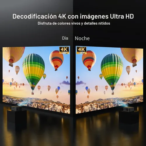 Miniatura 2 de Proyector de decodificación ANSI 4K 2000 con WiFi y Bluetooth, cine en casa de película HAPPRUN con enfoque automático, pantalla de 300 pulgadas