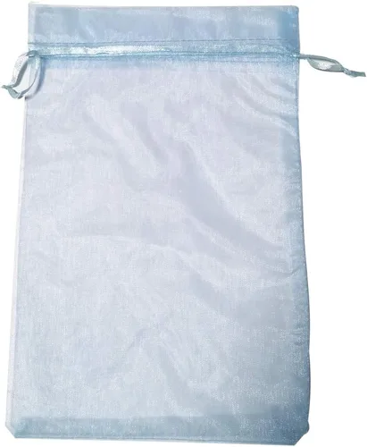 Miniatura 7 de ATCG 50 bolsas de organza grandes con cordón de 8 x 12 pulgadas, decoración de festivales, bodas, fiestas, bolsas de maquillaje (blanco)