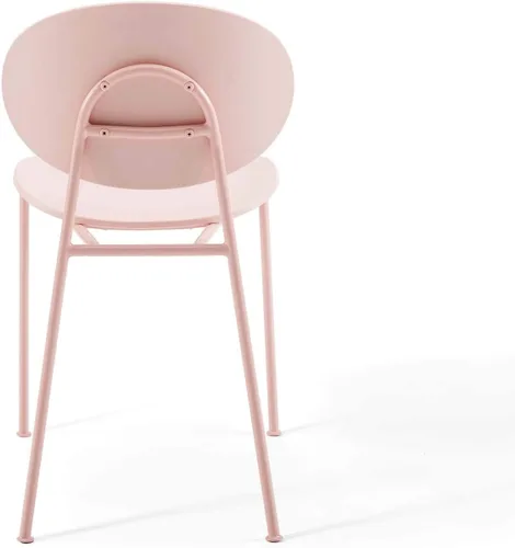 Miniatura 7 de Modway Palette - Silla moderna de plástico moldeado para comedor, color rosa, juego de 2, viene totalmente montada