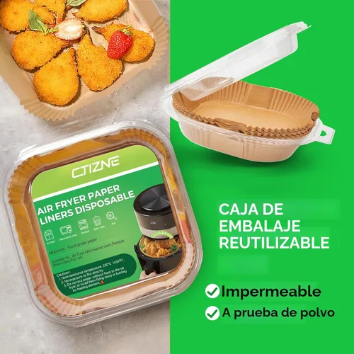 Miniatura 8 de Forros desechables para freidora de aire, 150 unidades cuadradas de 8 pulgadas [material de grado alimenticio] forros de papel pergamino sin