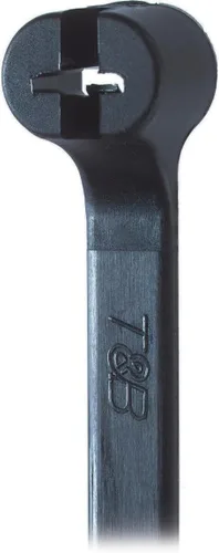 Thomas & Betts TY23MX - Sujetacables negros de 4 pulgadas, resistencia a la tracción de 18 libras, púas de acero inoxidable y posiciones de bloqueo