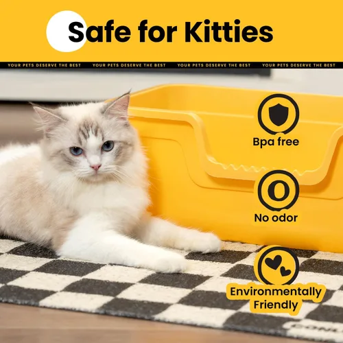 Miniatura 7 de Conlun Alfombrilla para Arena de Gatos Alfombrilla Atrapa Arena, Alfombrilla Premium Duradera de PVC Linda para Caja de Arena de Gatos