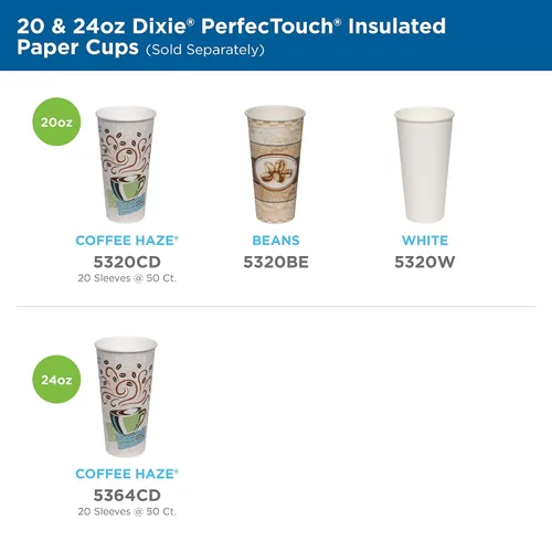 Miniatura 3 de Dixie PerfecTouch - Tazas de café de papel de 20 onzas por GP PRO, diseño de neblina de café, 500