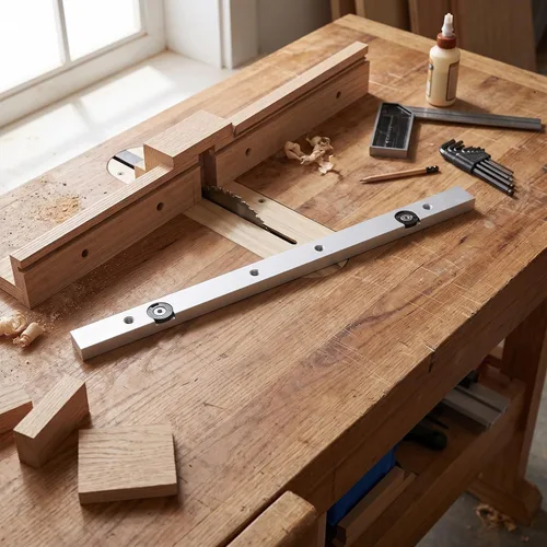 Miniatura 2 de EVGATSAUTO Trineo de corte transversal para sierra de mesa - Kit deslizante de barra de inglete de aleación de aluminio con guía de corte
