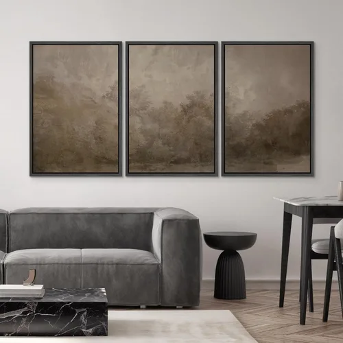 Miniatura 74 de SIGNWIN Lienzo enmarcado para pared, arte con pinceladas de flujo neutro en tonos beige abstractos, ilustraciones, arte moderno, decorativo