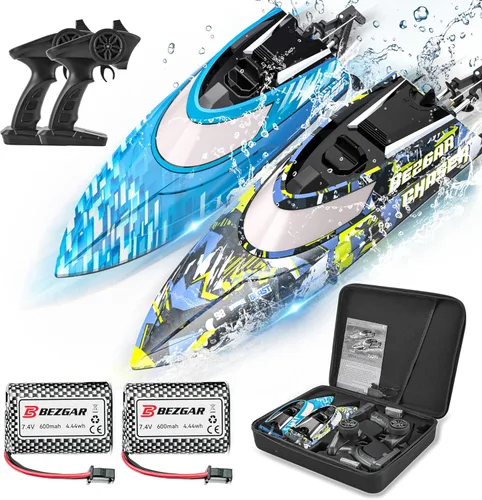 BEZGAR TX2P1 - 2 paquetes de 12 pulgadas de velocidad rápida de 30 KPH con una maleta portátil para lagos y piscinas y agua salada, juguetes de