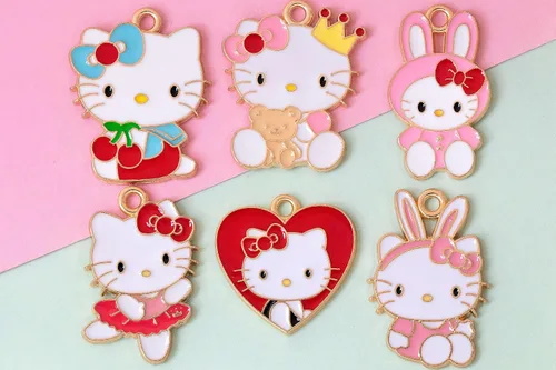 Miniatura 2 de Anjulery 36 Piezas de Abalorio de Esmalte de Gato para Hacer Joyas - Lindo Abalorio de Gatito para Pulseras, Collares, Pendientes y Manualidades