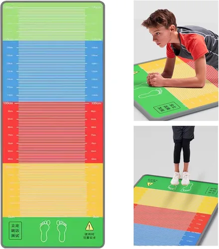ZIMGOD Colorida alfombra larga de entrenamiento de salto, tapetes de prueba de ejercicio multifuncionales, tapete de entrenamiento de gimnasio en
