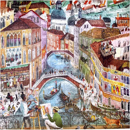 Miniatura 2 de eeBoo Rompecabezas de 1000 piezas, rompecabezas de artistas en Venecia para adultos, cuadrado de 23 x 23 pulgadas, fabricado con tablero reciclado