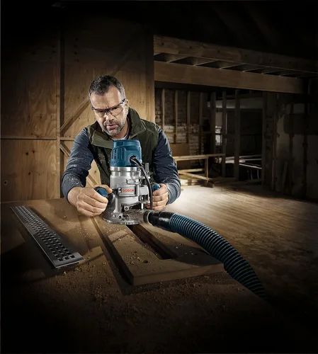 Miniatura 4 de Bosch MRC23EVSK Router combinado – 15 Amp 2.3 caballos de fuerza con cable de velocidad variable combinación de inmersión y base fija Router Kit